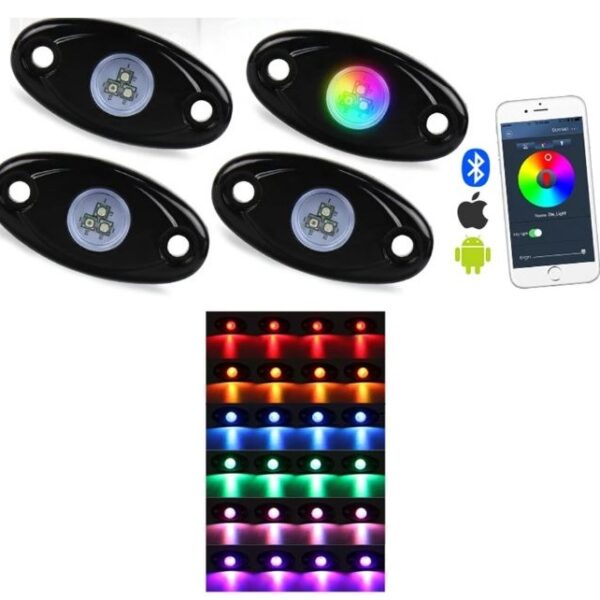 Μίνι RGB Rock Light Με Bluetooth Με 4 Πλαφονιέρες electronistas.gr