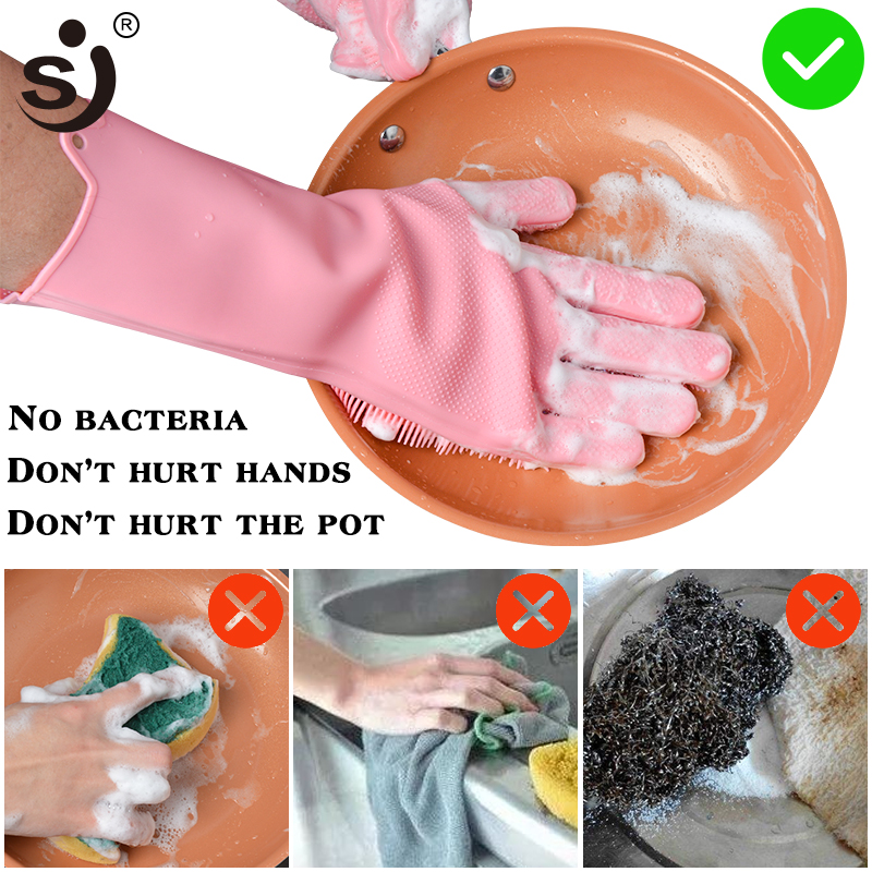 Επαναχρησιμοποιούμενα Γάντια Σιλικόνης για Πλύσιμο Πιάτων & Πολλαπλών Χρήσεων electronistas.gr