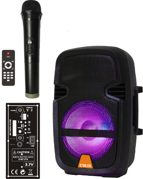 Ασύρματο Φορητό Ηχείο Bluetooth 8" Karaoke Μικρόφωνο Τηλεκοντρόλ electronistas.gr