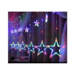 Χριστουγεννιάτικη κουρτίνα LED αστεράκια 12 τμχ RGB electronistas.gr