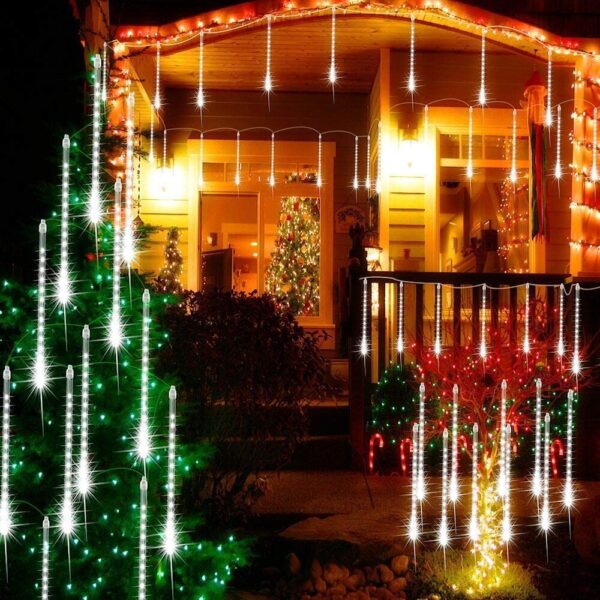 Χριστουγεννιάτικη LED Βροχή Μετεωριτών 50cm Λευκό Ψυχρό με 24 LED