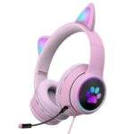 Ασύρματα Ακουστικά Αυτιά Γάτας Με LED Πολύχρωμο Φωτισμό electronistas.gr