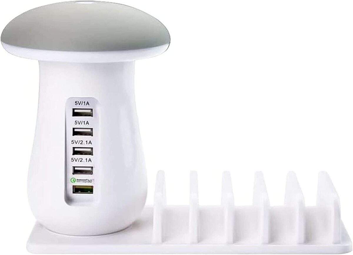 LED Πολυφορτιστής Μανιτάρι 5 x USB Γρήγορης Φόρτισης electronistas.gr