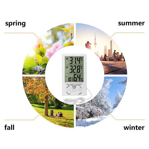 Ψηφιακό Ρολόι/Θερμόμετρο/Υγρόμετρο Εσωτερικού/Εξωτερικού Χώρου eletronistas.gr