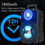 Φορητό Ηχείο 12'' Με Τρόλεϊ Και Μικρόφωνο 1200W electronistas.gr
