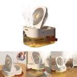 Led Αναδιπλούμενος Ανεμιστήρας 6W Με Ψεκασμό Επαναφορτιζόμενος electronistas.gr