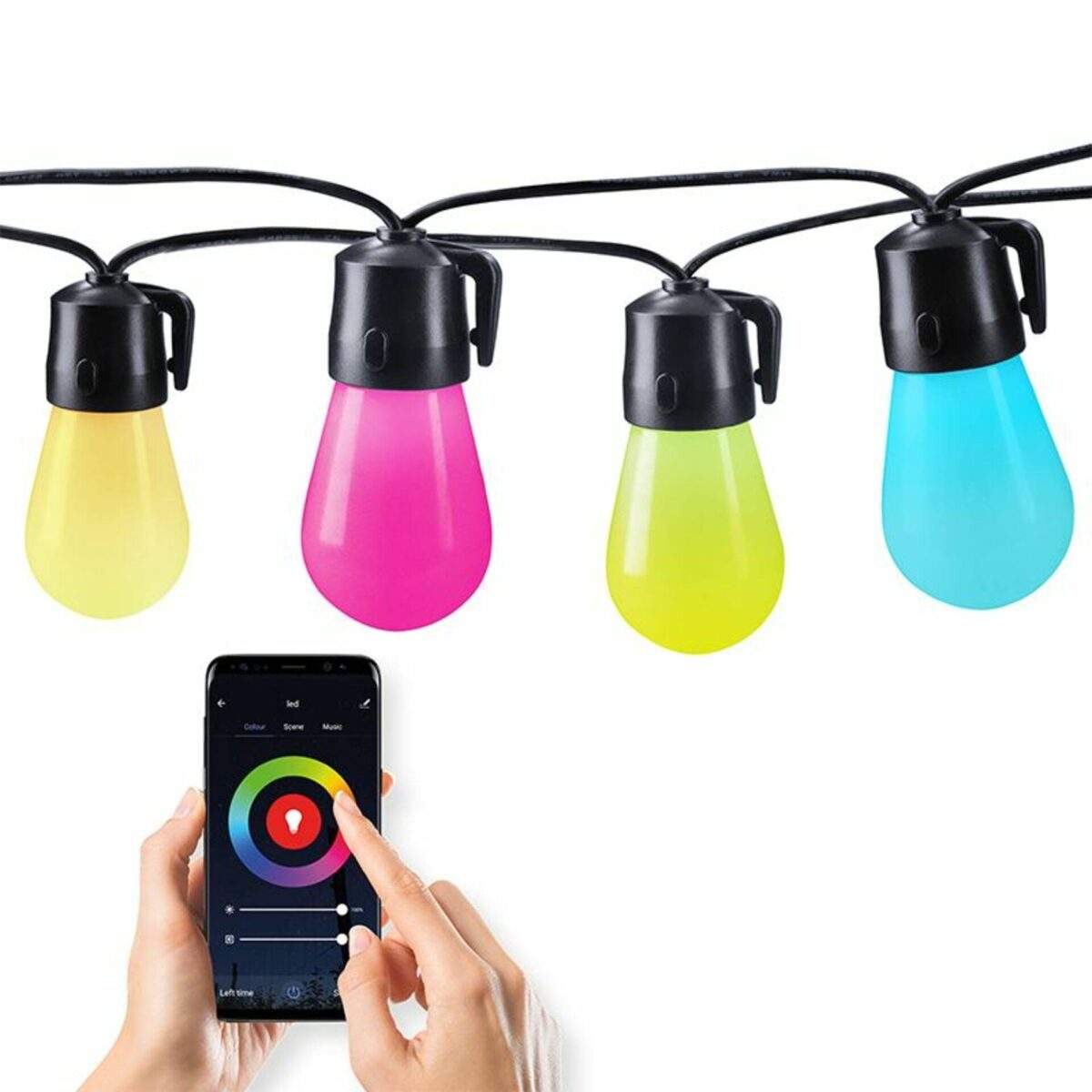 Αδιάβροχη Γιρλάντα RGB Κήπου Με 15 LED Λάμπες 220V/14m electronistas.gr