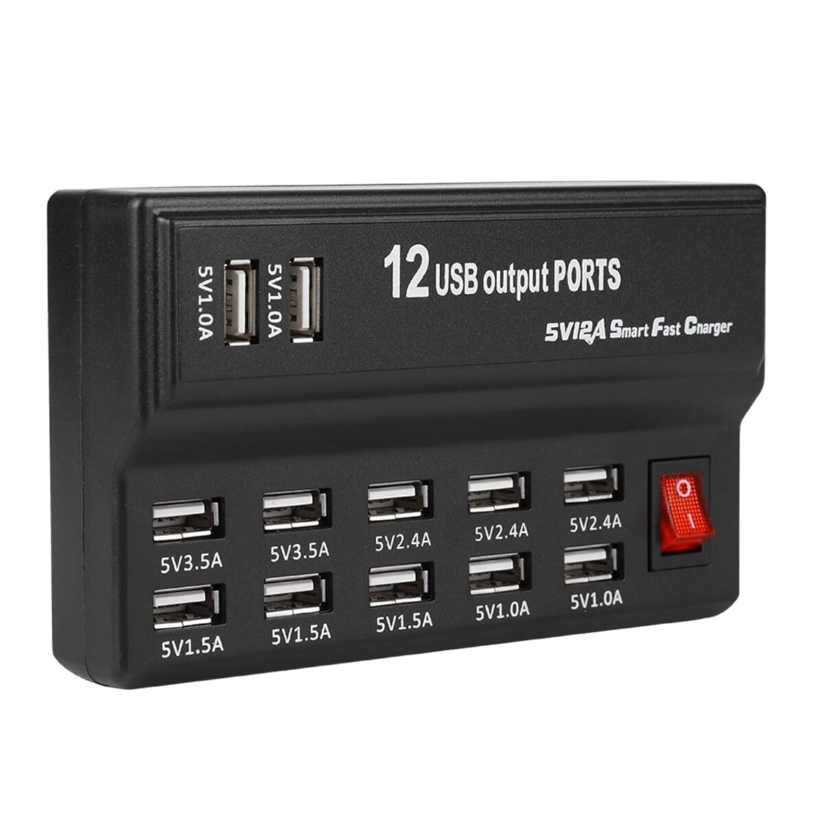 Φορτιστής Πρίζας Με 12 Θύρες USB 60W 2.4A/1A electronistas.gr