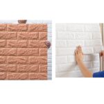 3D Αυτοκόλλητο Τοίχου Τουβλάκι Καφέ / Λευκό 70x77 εκ. electronistas.gr