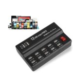 Φορτιστής Πρίζας Με 12 Θύρες USB 60W 2.4A/1A electronistas.gr