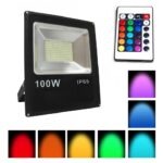Εξωτερικός LED Προβολέας RGB 100W 220V Με Τηλεχειριστήριο electronistas.gr