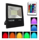 Εξωτερικός LED Προβολέας RGB 100W 220V Με Τηλεχειριστήριο electronistas.gr