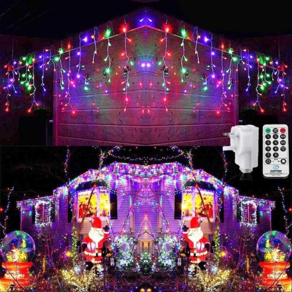 96 LED Λαμπάκια Χριστουγεννιάτικη Κουρτίνα RGB 1.8m electronistas.gr