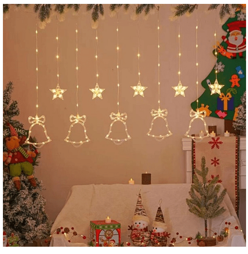 120 Led RGB Χριστουγεννιάτικα Φωτάκια “Αστέρια / Καμπάνες” electronistas.gr