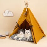 Κρεβατάκι "Σκηνή" Για Κατοικίδια Σε Κίτρινο / Λευκό electronistas.gr