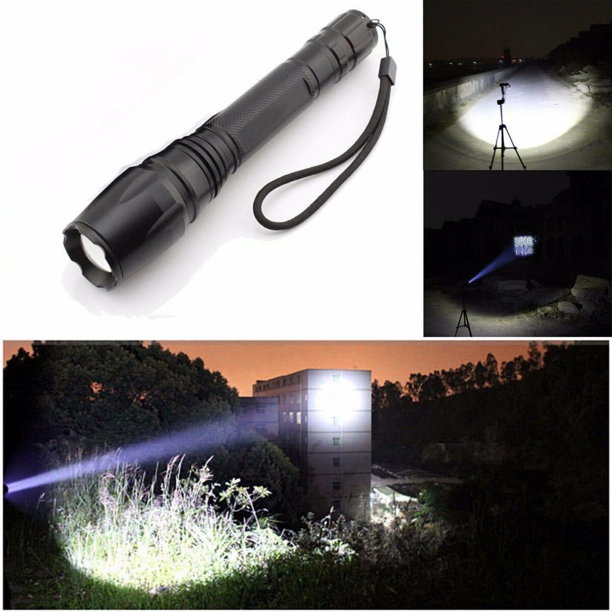 Led Επαναφορτιζόμενος Φακός 3W Με Zoom electronistas.gr