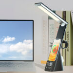 Αναδιπλούμενο Φωτιστικό Led Με Ρολόι & Ασύρματη Φόρτιση Κινητού electronistas.gr