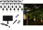 Αδιάβροχη Ηλιακή Γιρλάντα 10m Mε 12 Λάμπες E27 2700K electronistas.gr