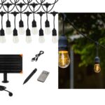 Αδιάβροχη Ηλιακή Γιρλάντα 10m Mε 12 Λάμπες E27 2700K electronistas.gr