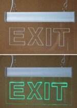 Led Διάφανη Πινακίδα "EXIT" Διπλής Όψης 220V 37x20cm electronistas.gr