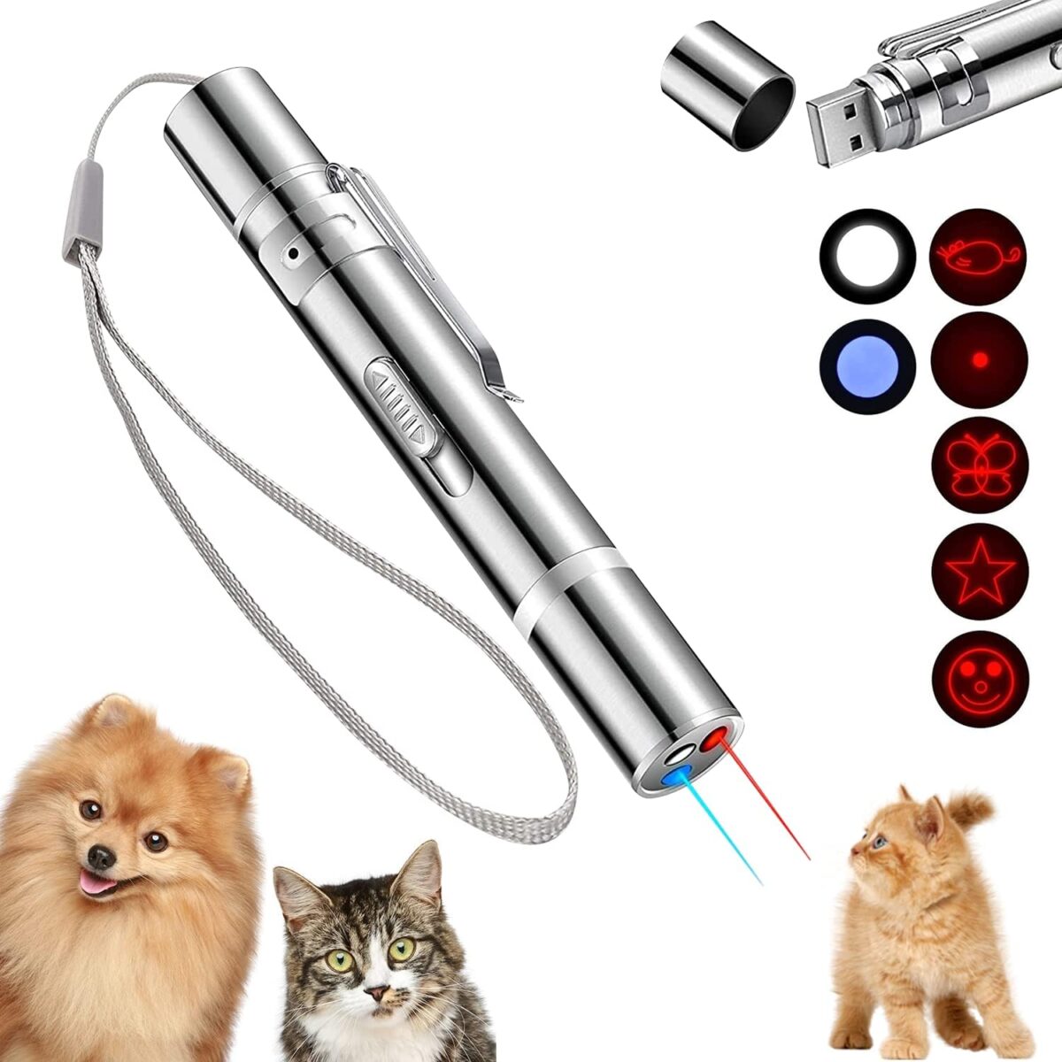 Επαναφορτιζόμενο Laser Για Γάτες Με Black Light & 5 Μοτίβα electronistas.gr