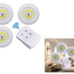 LED COB Σποτάκια Mε Μπαταρία & Τηλεχειριστήριο Λευκά electronistas.gr