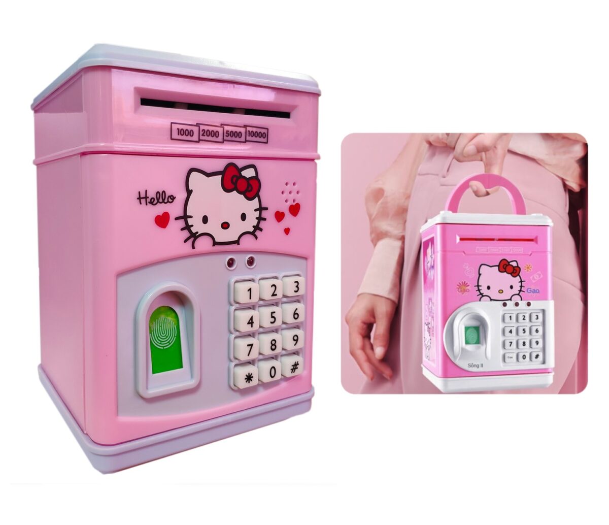 Ηλεκτρικός Παιδικός Κουμπαράς "Hello Kitty" Με Δακτυλικό Αποτύπωμα electronistas.gr