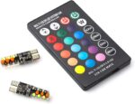 Σετ 2τμχ RGB Led T10 Λάμπες Αυτοκινήτου 12V Mε Τηλεχειριστήριο electronistas.gr