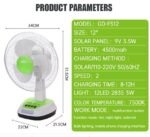 Φορητός Ηλιακός Ανεμιστήρας 30cm 2 Ταχυτήτων electronistas.gr