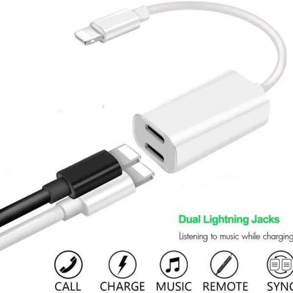 Αντάπτορας Ακουστικών Lightning Σε 2 Θύρες Lightning electronistas.gr