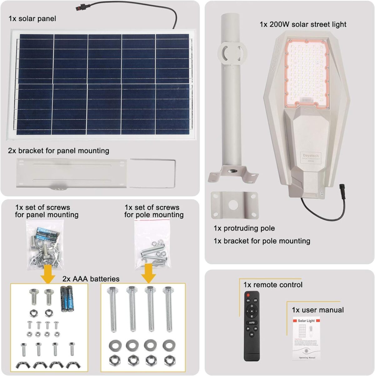 Led Ηλιακός Προβολέας 200W 6500K IP67 Με Τηλεχειριστήριο electronistas.gr