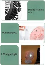 Επαναφορτιζόμενο Ανεμιστηράκι USB Με Κλιπ & Φως Σε 4 Χρώματα electronistas.gr