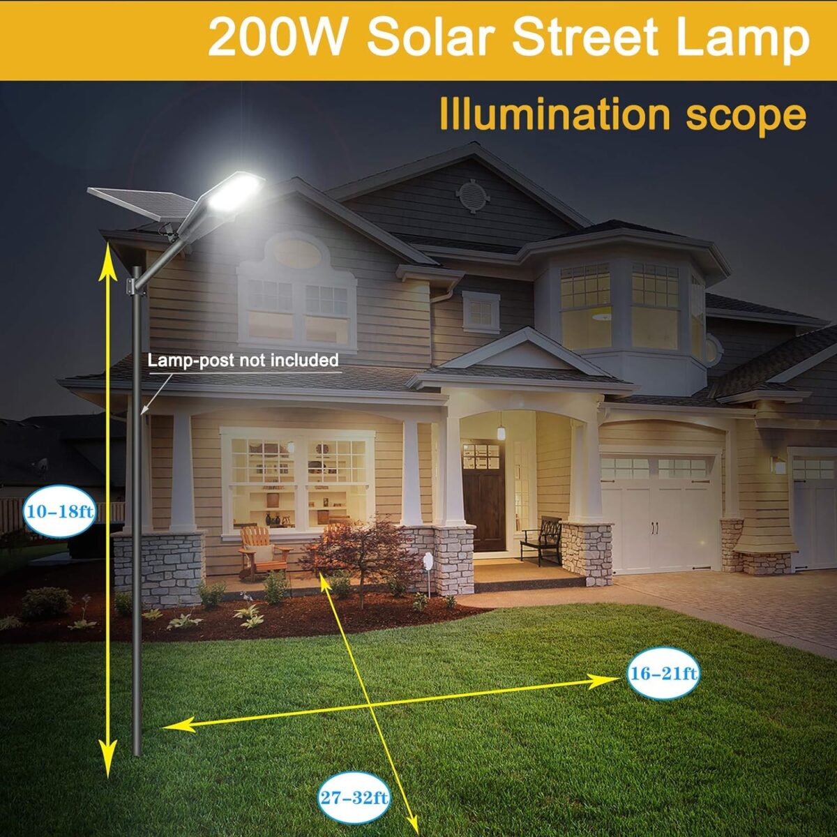 Led Ηλιακός Προβολέας 200W 6500K IP67 Με Τηλεχειριστήριο electronistas.gr