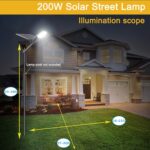 Led Ηλιακός Προβολέας 200W 6500K IP67 Με Τηλεχειριστήριο electronistas.gr