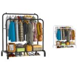 Διπλή Μεταλλική Κρεμάστρα Δαπέδου Ρούχων Με Σχάρα electronistas.gr