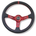 Αγωνιστικό Τιμόνι 35cm Με Κόρνα Μαύρο / Κόκκινο electronistas.gr