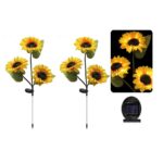 Σετ 2τμχ Ηλιακά Φώτα Κήπου "Ηλιοτρόπια" 40cm electronistas.gr