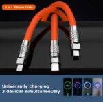 Τριπλό Καλώδιο Φόρτισης & Μεταφοράς Δεδομένων 100W 1.2m electronistas.gr