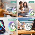 Μίνι Ανεμιστήρας Επιτραπέζιος Με Φως Led & 3 Tαχύτητες electronistas.gr