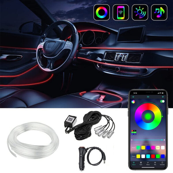 Διακοσμητικός Φωτισμός LED RGB 120cm Καμπίνας Αυτοκινήτου electronistas.gr