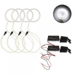Σετ 4τμχ Angel Eyes Αυτοκινήτου / Μοτοσυκλέτας 12V 80mm 6000K electronistas.gr