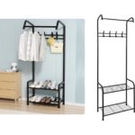 Μεταλλική Παπουτσοθήκη / Ραφιέρα Με 2 Επίπεδα Μαύρο electronistas.gr