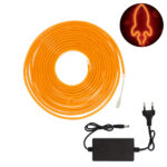 Neon Led Ταινία 12V 5m Με Τροφοδοτικό IP65 Πορτοκαλί electronistas.gr