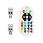 Σετ 2τμχ Λάμπες Αυτοκινήτου T10 12Led RBG Με Τηλεχειριστήριο electronistas.gr
