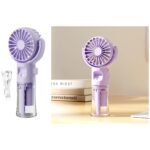 Φορητός Ανεμιστήρας Ψεκασμού Περιστρεφόμενος Μωβ electronistas.gr