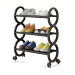 Παπουτσοθήκη 3 Επιπέδων Με Ροδάκια – 57cm – Μαύρη electronistas.gr