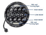 LED Προβολέας Jeep 7'' / 75W – Υψηλής Φωτεινότητας Με DRL electronistas.gr