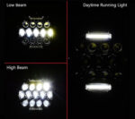 LED Προβολέας Jeep 7'' / 75W – Υψηλής Φωτεινότητας Με DRL electronistas.gr
