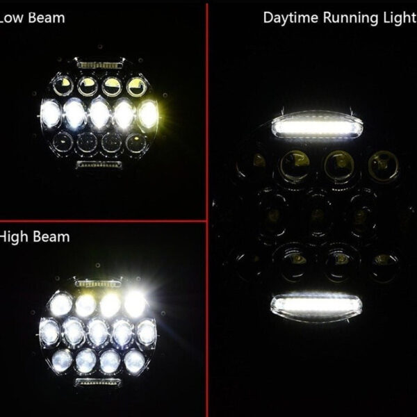 LED Προβολέας Jeep 7'' / 75W – Υψηλής Φωτεινότητας Με DRL electronistas.gr