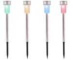 Σετ 10τμχ Ηλιακά Φωτιστικά Κήπου Καρφωτά RGB 30cm electronistas.gr